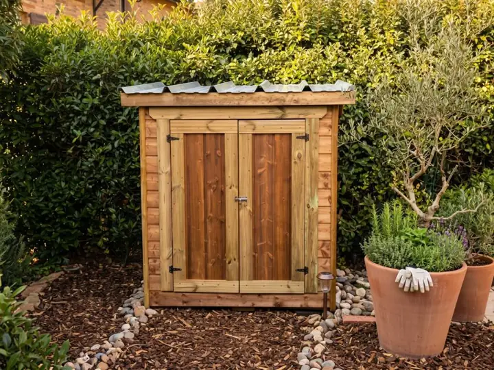 Cabane de stockage en bois à double porte