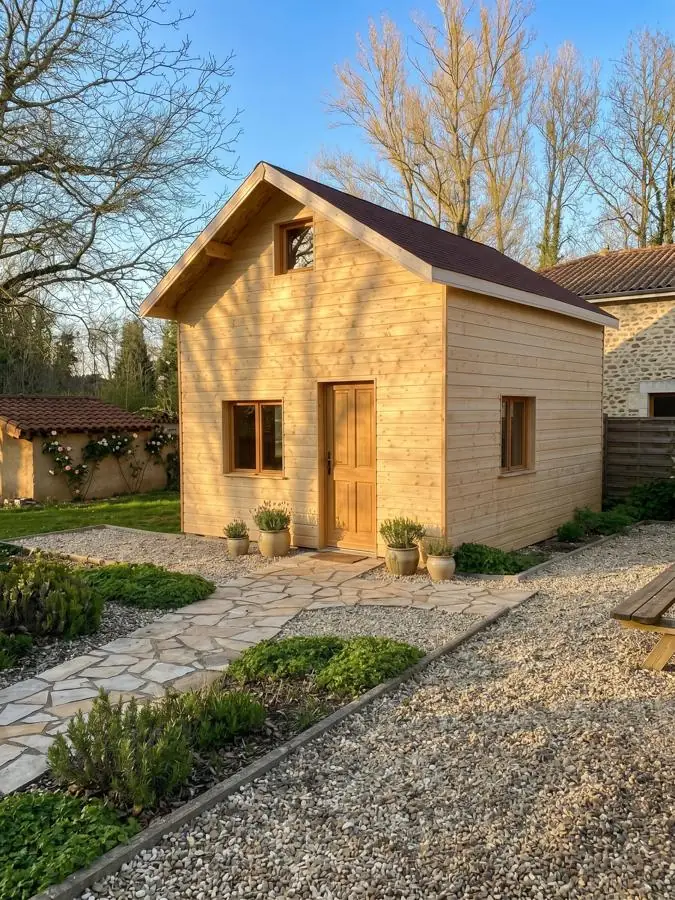 Chalet en bois, vue extérieure